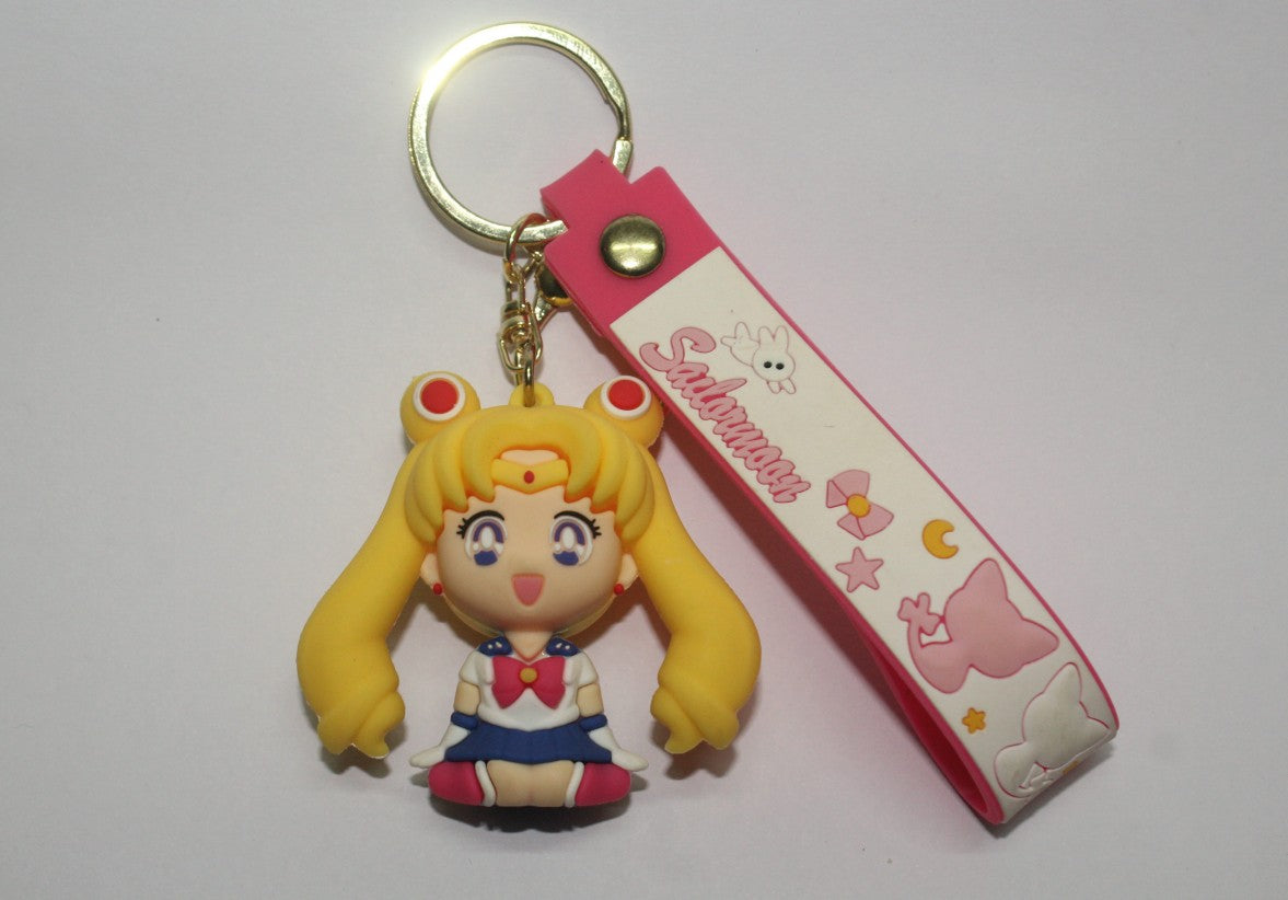 Cute Magical Girl Keychain with Colorful Strap – Kids’ Favorite Bag Charm