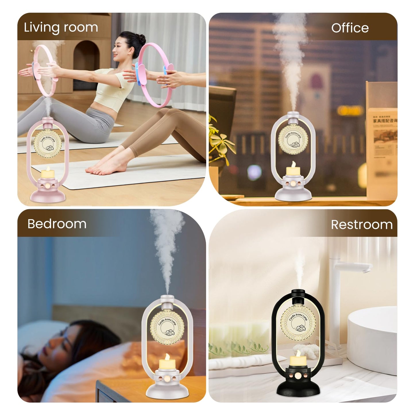 LED Candlelight Essential Oil Diffuser & Humidifier