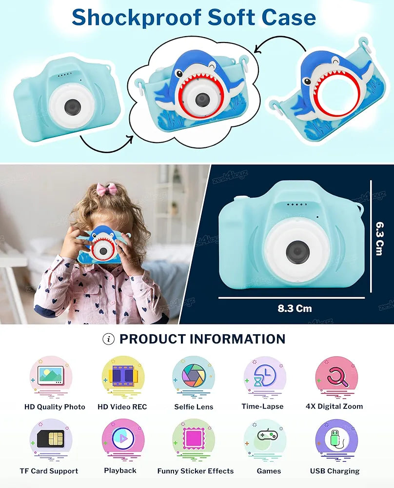 Toyz Kids Digital Camera – Cute Shark Design