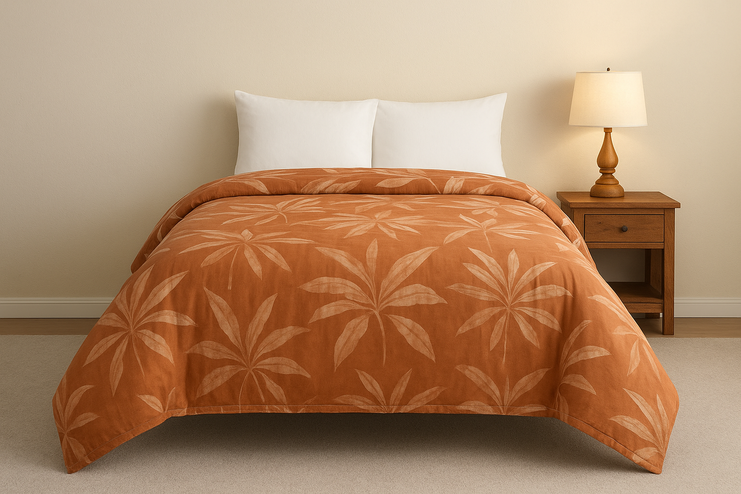 Queen Size Elastic Bed Cover Set with 2 Pillow Covers – Soft, Stretchable & Easy-Fit Floral Design