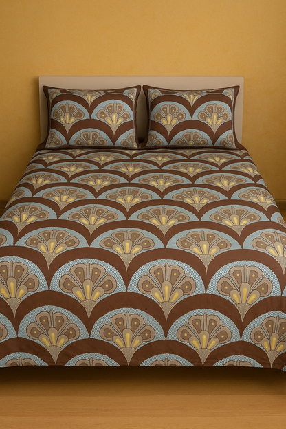 Premium Elastic Fitted Queen Bed Cover Set – Soft Designer Bedspread with Matching Pillow Covers