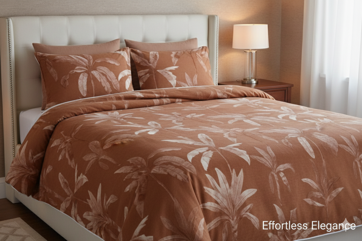 Queen Size Elastic Bed Cover Set with 2 Pillow Covers – Soft, Stretchable & Easy-Fit Floral Design