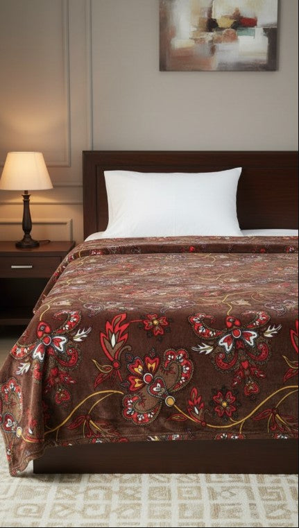 CozySoft Floral Winter Blanket – Ultra-Warm, Lightweight & Skin-Friendly Comforter for Kids & Adults (Double Bed Size)