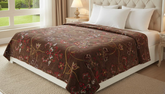 CozySoft Floral Winter Blanket – Ultra-Warm, Lightweight & Skin-Friendly Comforter for Kids & Adults (Double Bed Size)