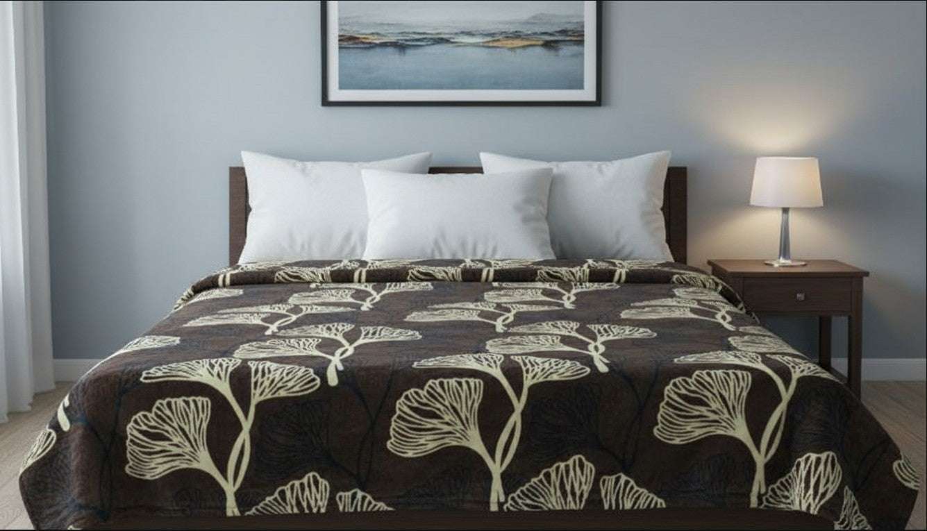 LeafNest Ultra-Soft Winter Blanket – Cozy, Lightweight & Skin-Friendly Comforter for Kids & Adults (Double Bed)