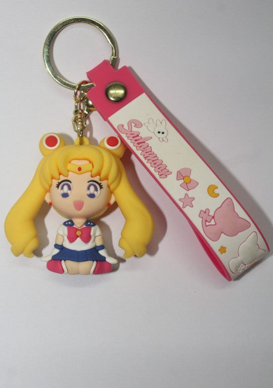 Cute Magical Girl Keychain with Colorful Strap – Kids’ Favorite Bag Charm