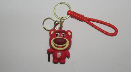 Kids Cute Strawberry Bear Keychain with Soft Strap – Fun & Friendly Bag Accessory