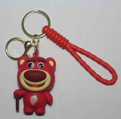 Kids Cute Strawberry Bear Keychain with Soft Strap – Fun & Friendly Bag Accessory