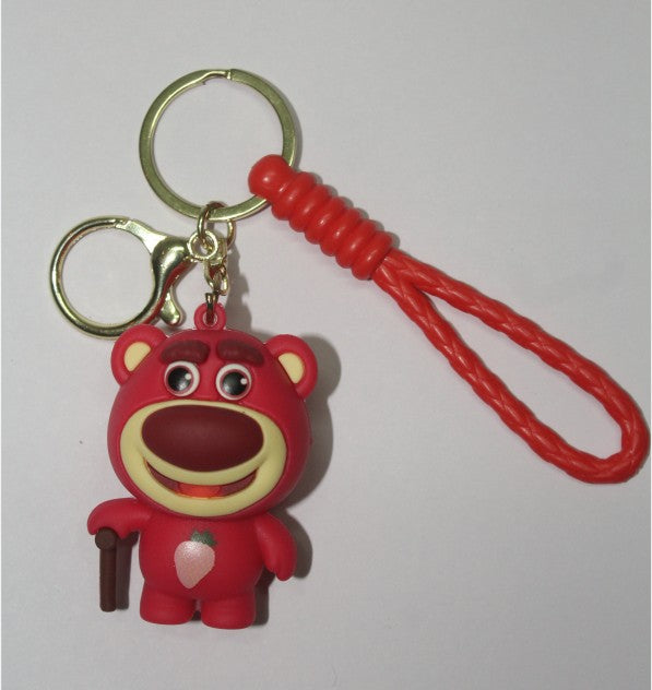 Kids Cute Strawberry Bear Keychain with Soft Strap – Fun & Friendly Bag Accessory