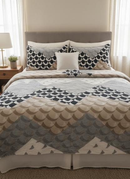 CozyWave Ultra-Soft Geometric pattern Winter Blanket – Warm, Lightweight & Skin-Friendly Bed Comforter for Kids & Adults (Double Bed)