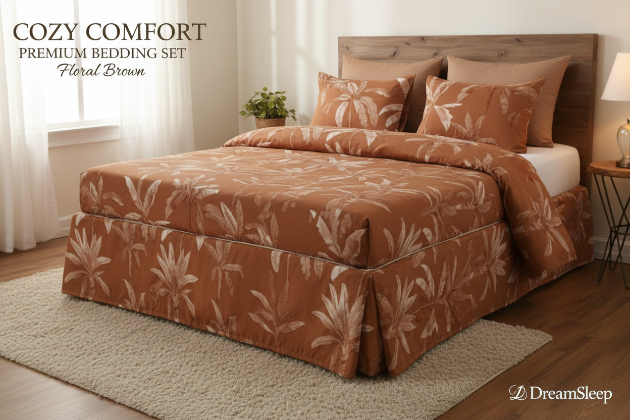 Queen Size Elastic Bed Cover Set with 2 Pillow Covers – Soft, Stretchable & Easy-Fit Floral Design