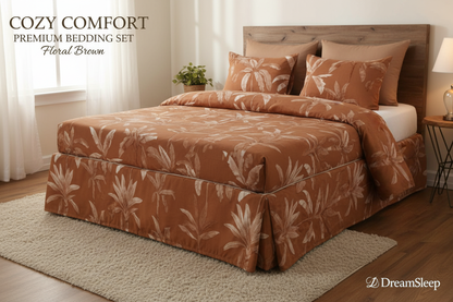 Queen Size Elastic Bed Cover Set with 2 Pillow Covers – Soft, Stretchable & Easy-Fit Floral Design