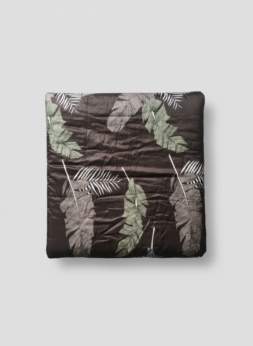 Ultra-Soft Leaf Pattern Double Bed Quilt – Cozy, Lightweight & All-Season Comfort Blanket